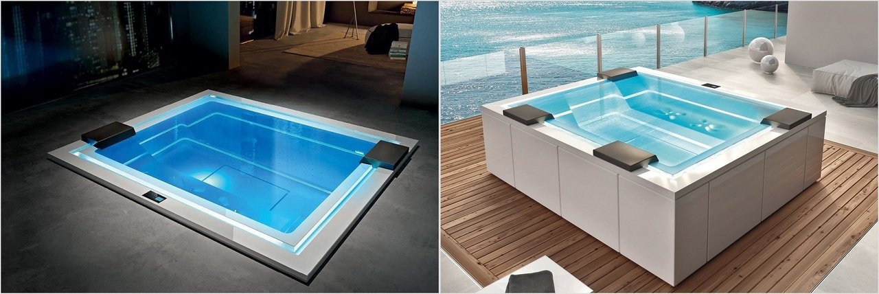 Aquatica hot tubs - A the choice between freestanding and built-in option